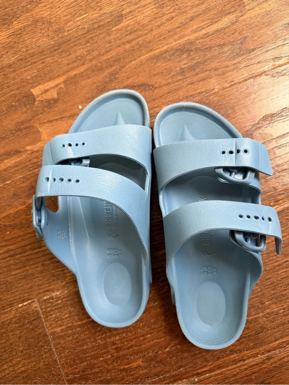 Birkenstock Light Blue Kids Double-Strap Slide Sandals